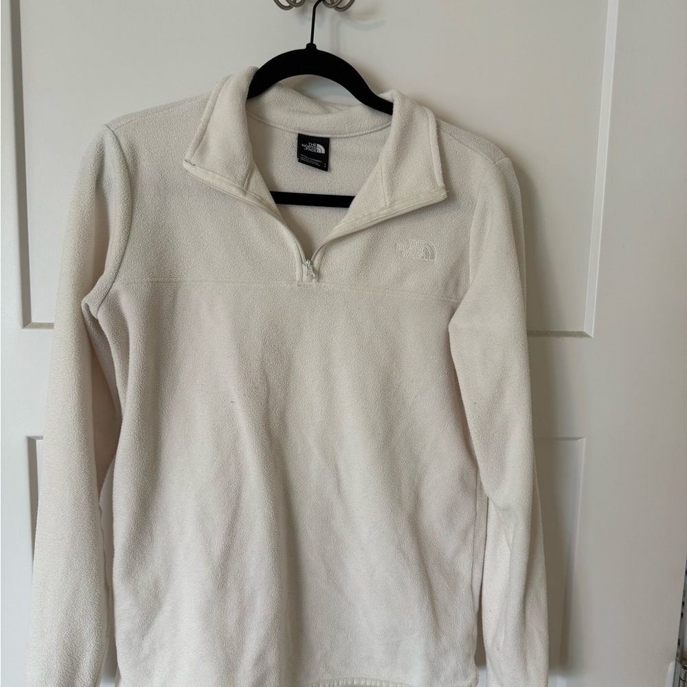 The North Face White Zip Up Sweater Soft Knit Classic
